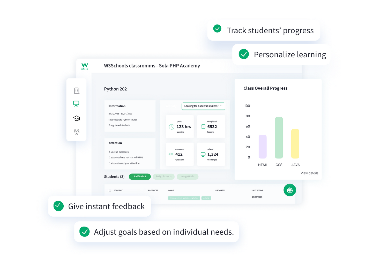 Teachers - Use W3Schools Academy in your Classroom