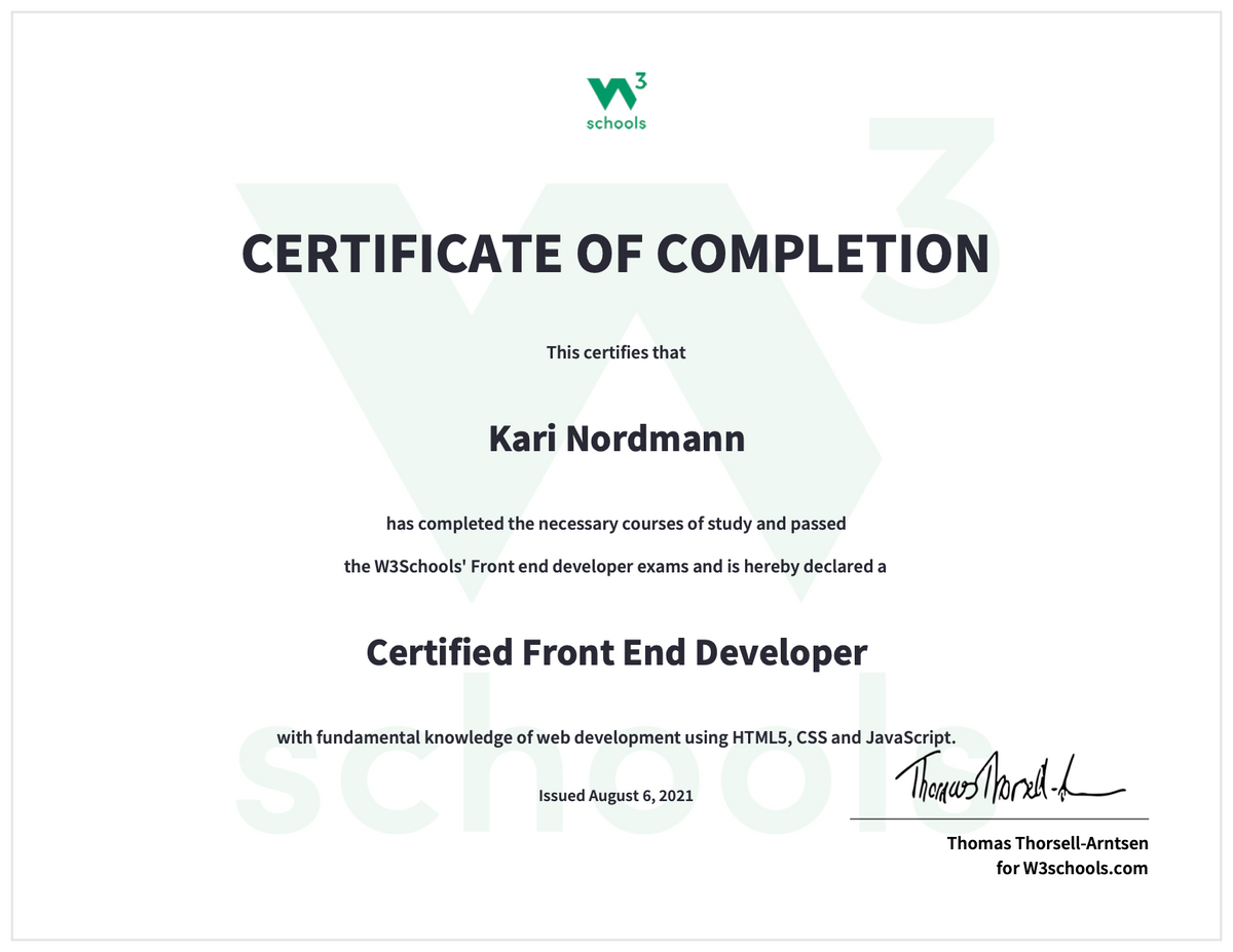 Certified Front-End Developer