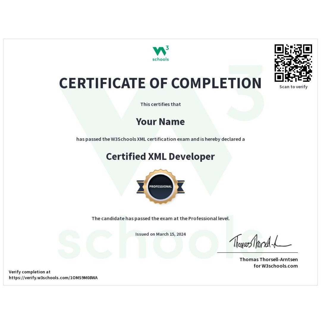Benefits of XML Certificate: