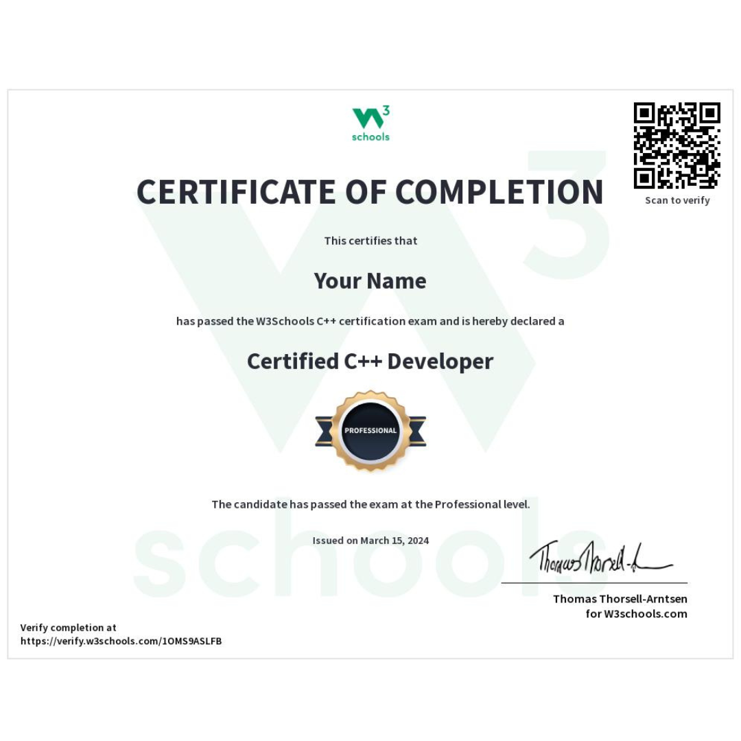 Benefits of C++ Certificate: