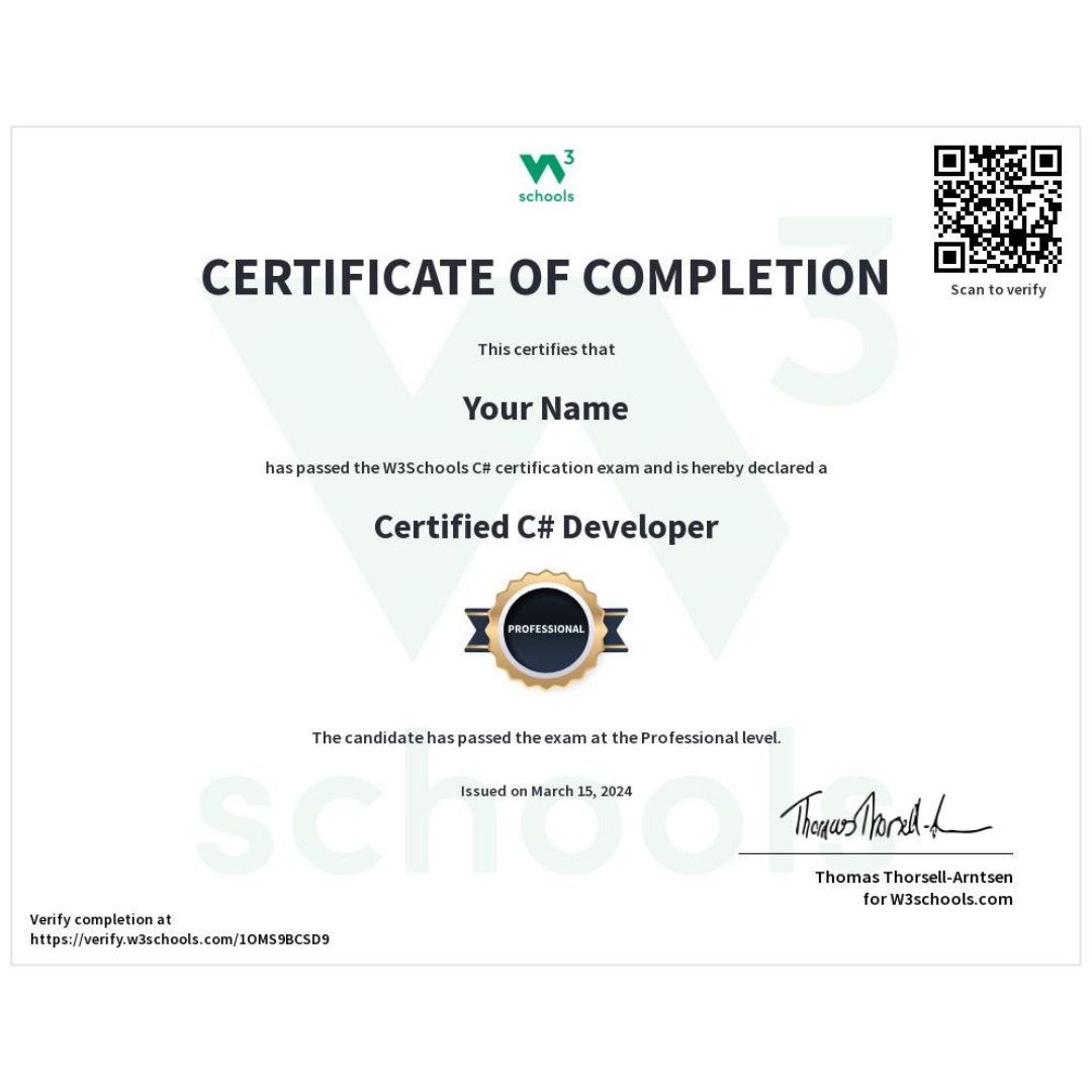 Benefits of C# Certificate: