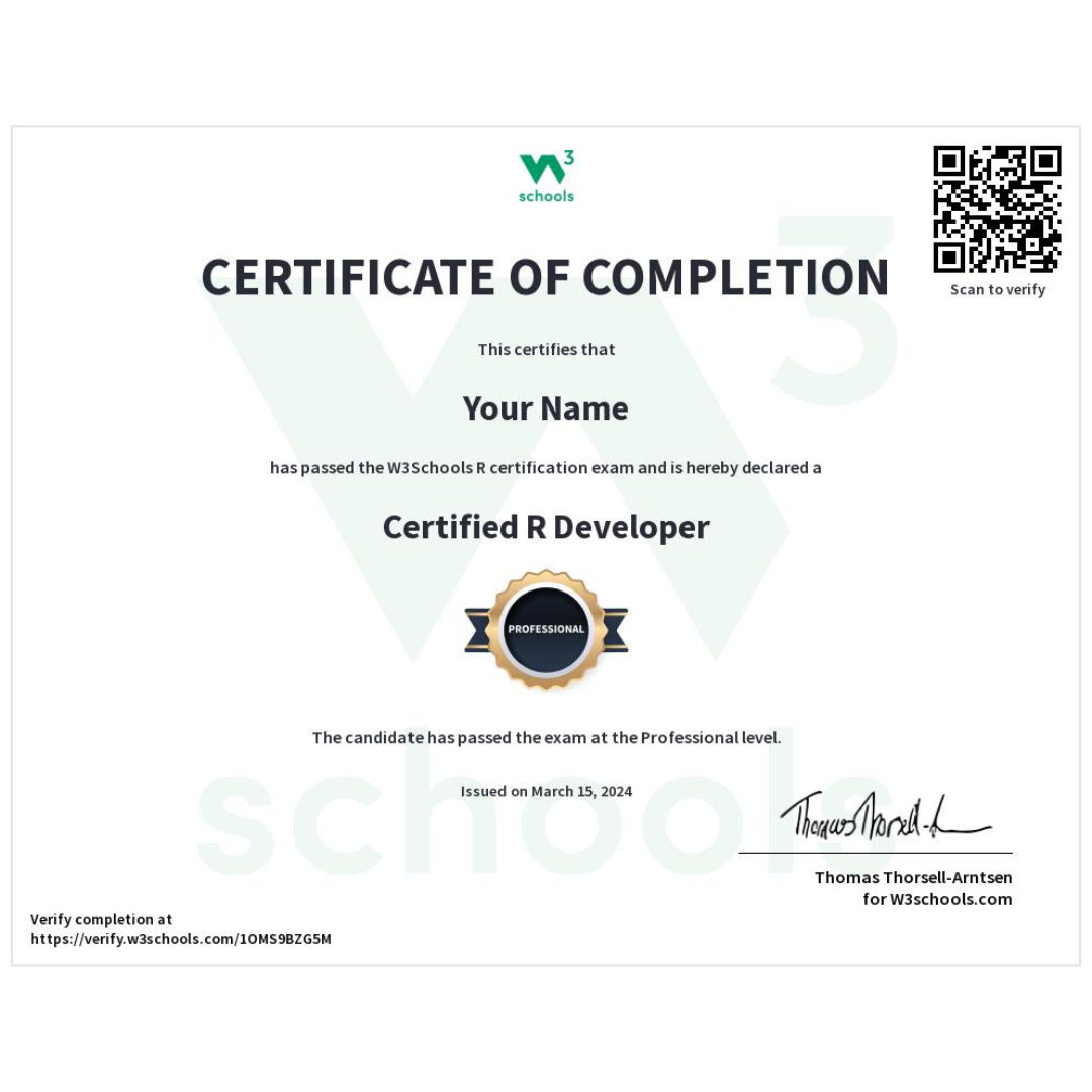 Benefits of R Certificate: