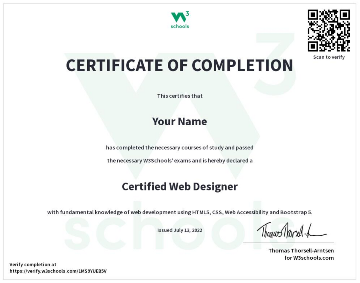 Certified Web Designer