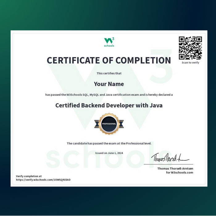 Back End Development with Java Certification