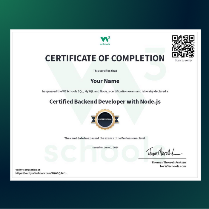 Back End Development with Node.js Certification