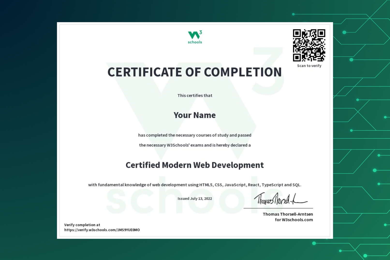 Certification Course Catalog — W3Schools.com