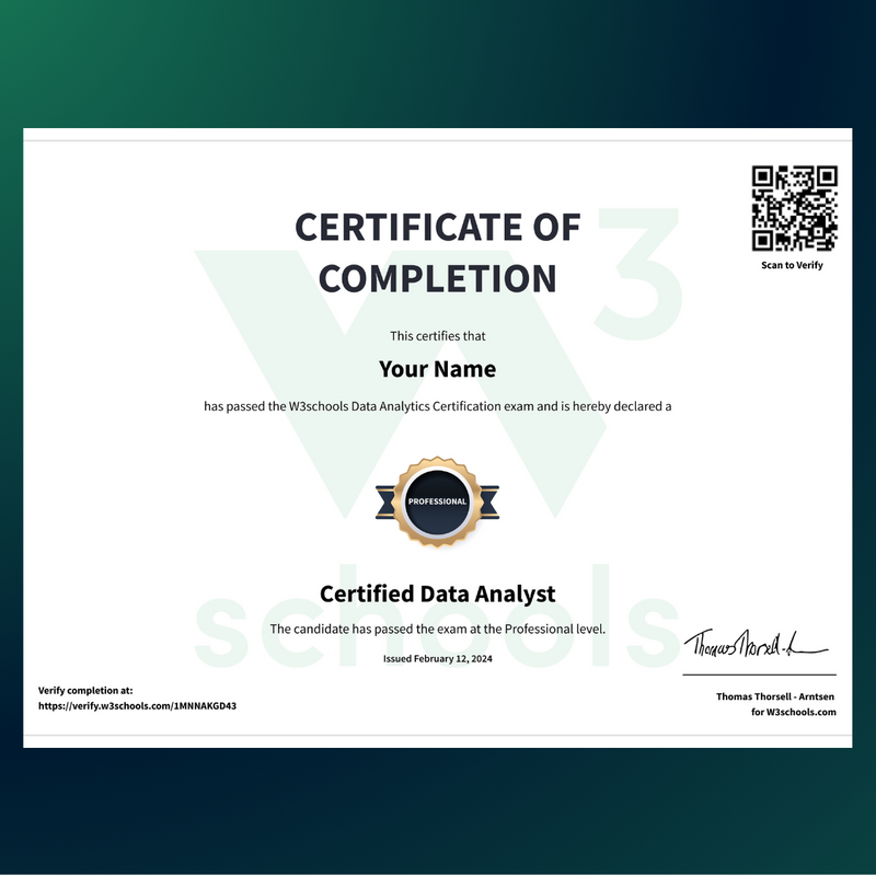 Data Analytics Certification Exam