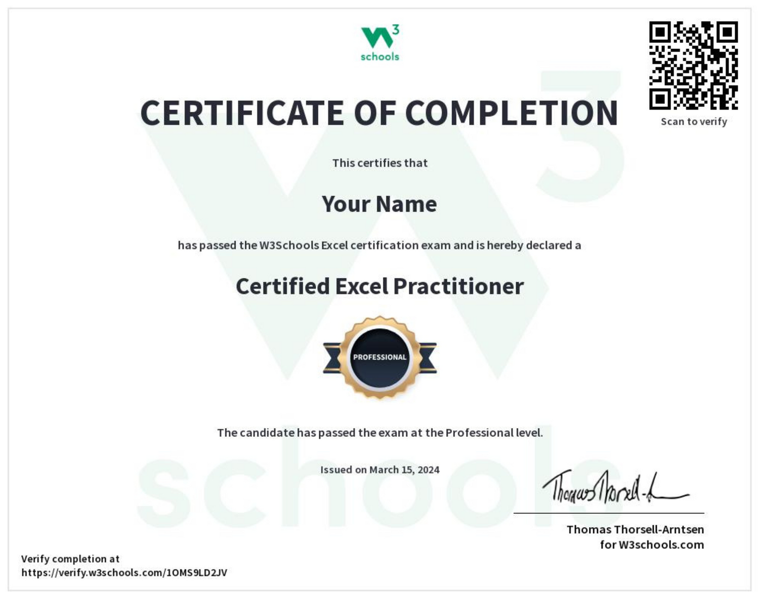 Benefits of Excel Certificate: