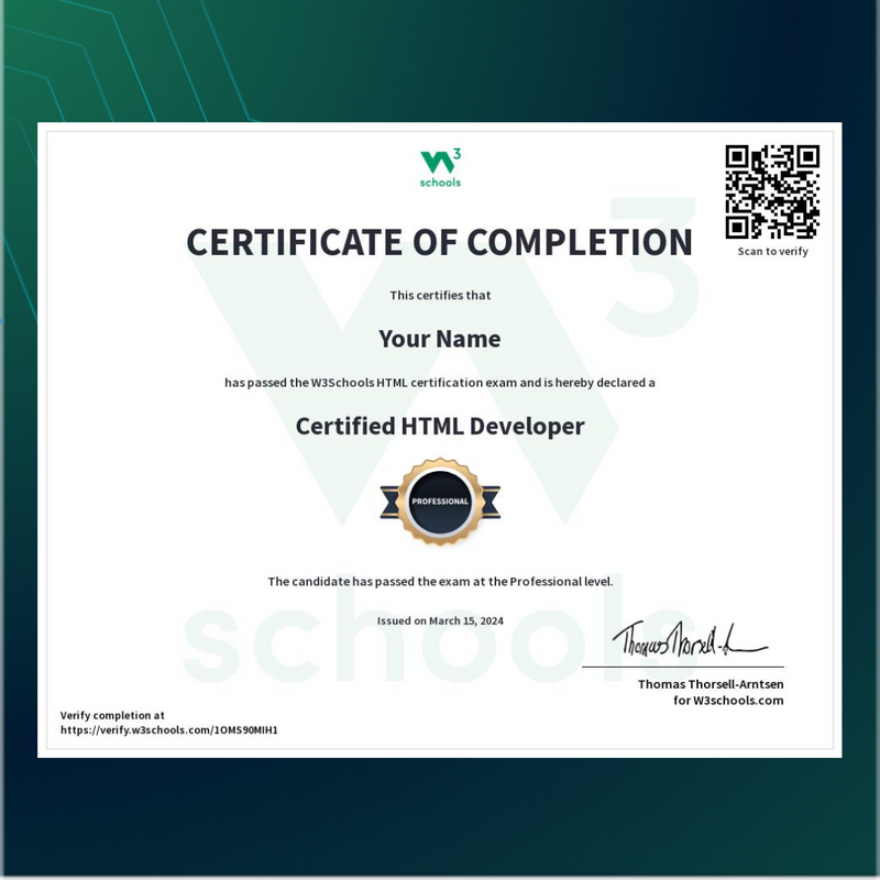 HTML Certification Course
