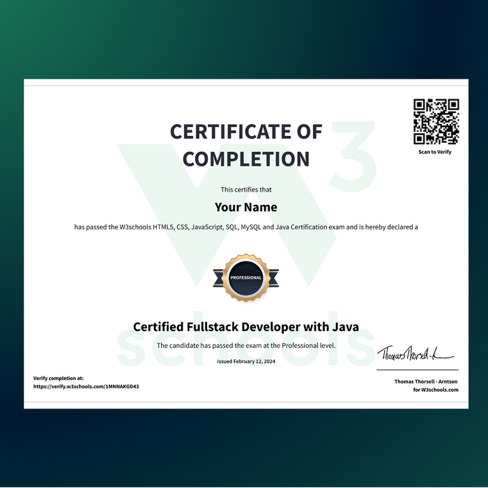 Full Stack Development with Java Certification