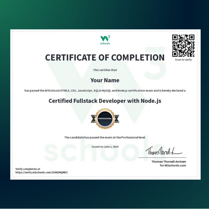 Full Stack Development with Node.js Certification