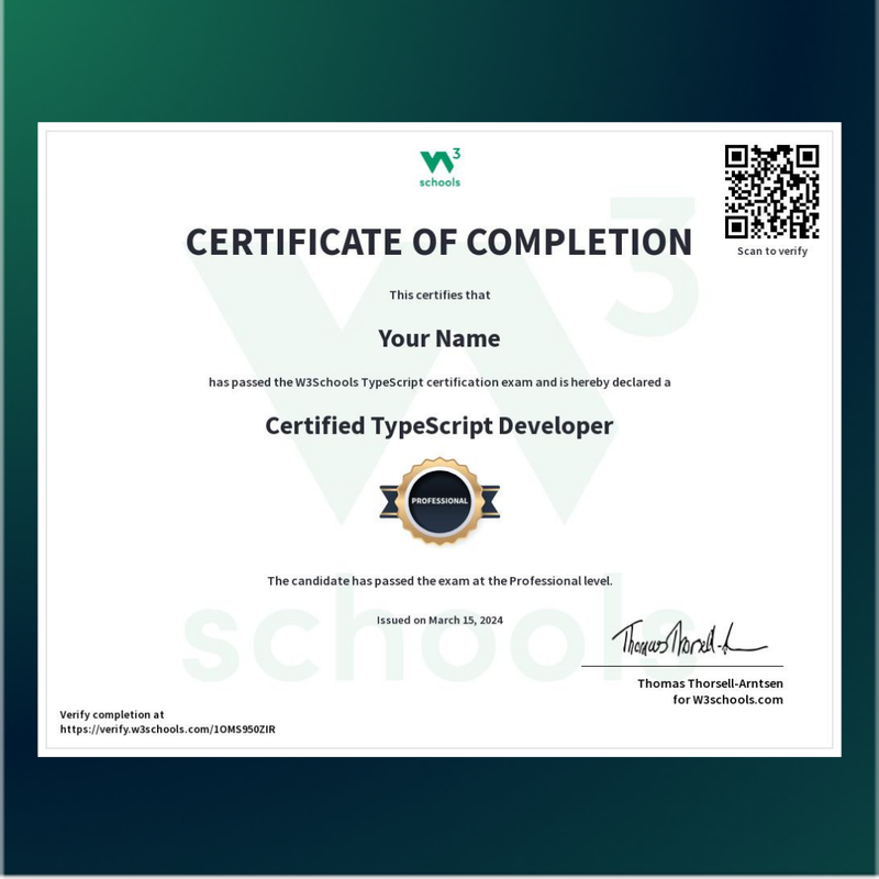 TypeScript Certification Exam