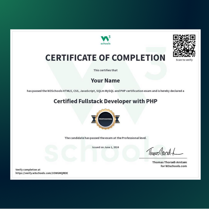 Full Stack Development with PHP Certification