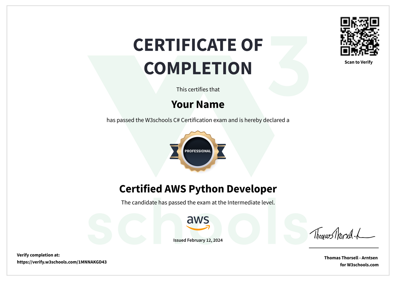 Benefits of AWS Python Certificate: