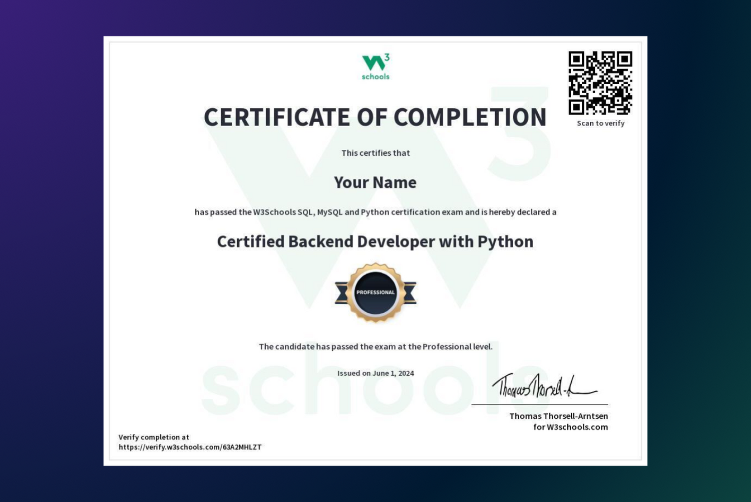 Become a certified backend developer