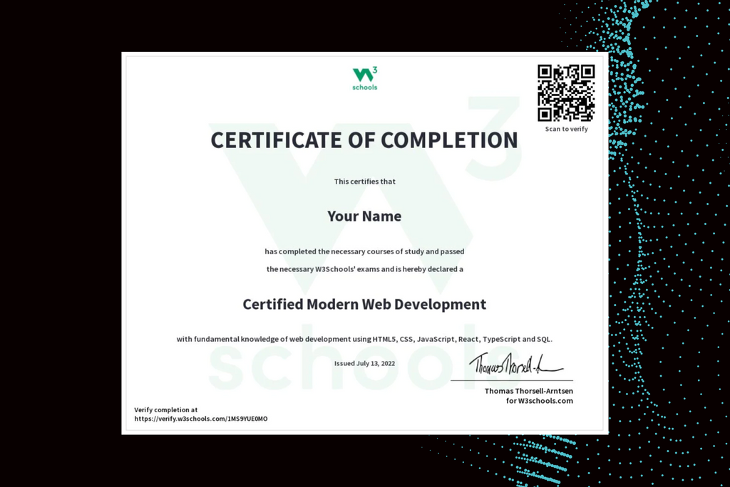 Certification Exams Catalog — W3Schools.com