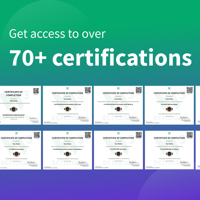 W3Schools Full Access Certification