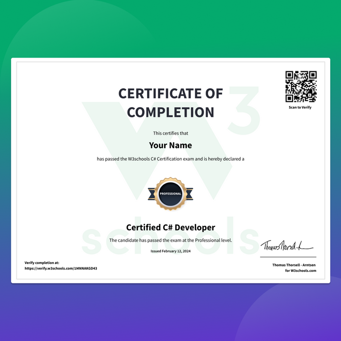 W3Schools Full Access Certification