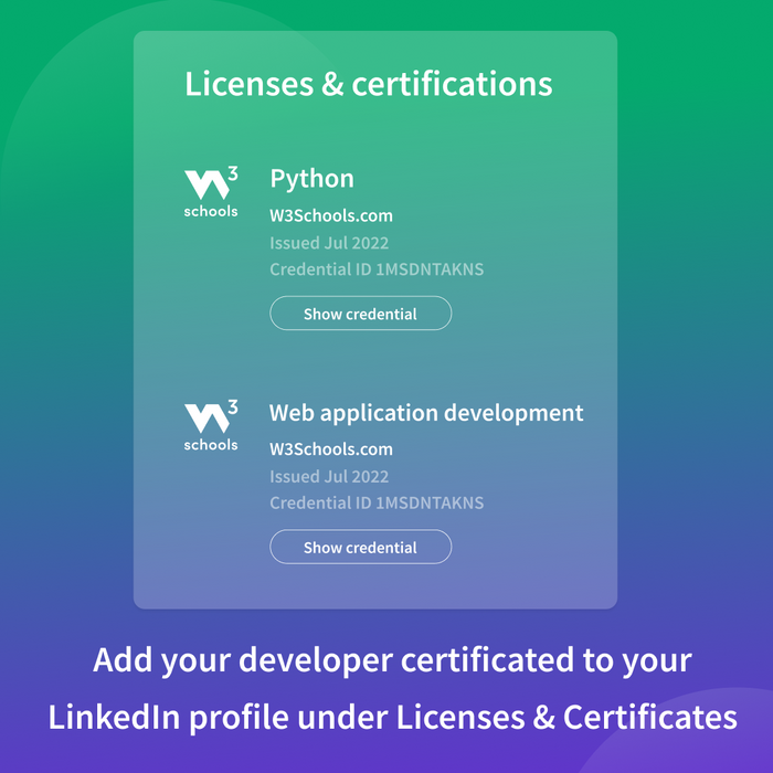 W3Schools Full Access Certification