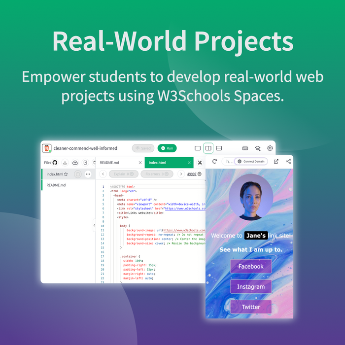 W3Schools Academy for Teachers - 6 months