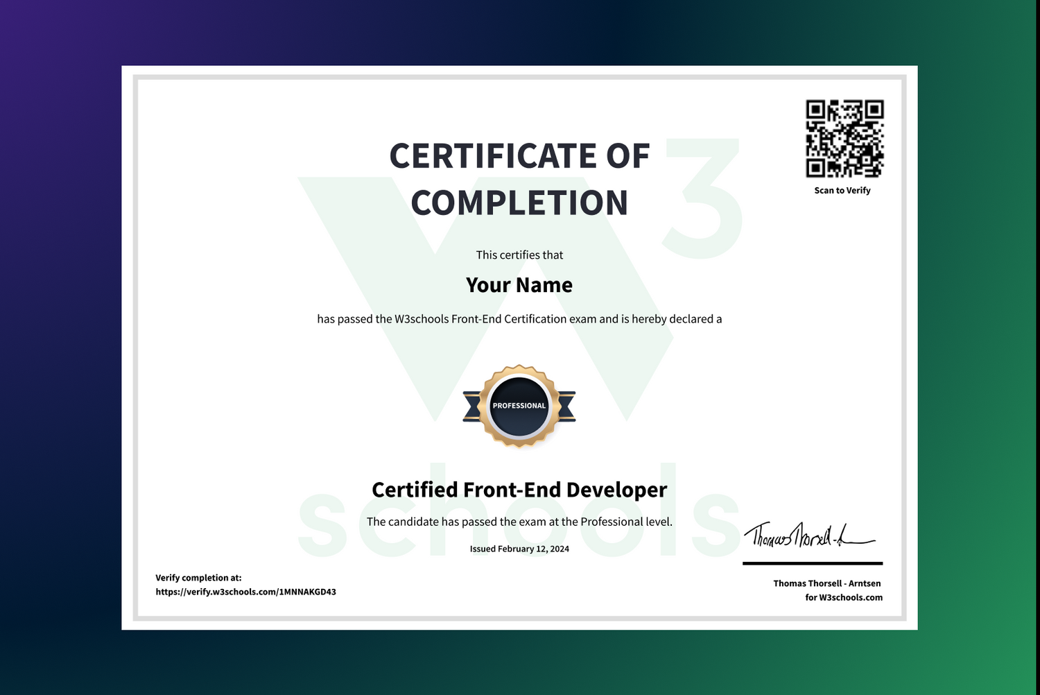 Get a Front-End certificate
