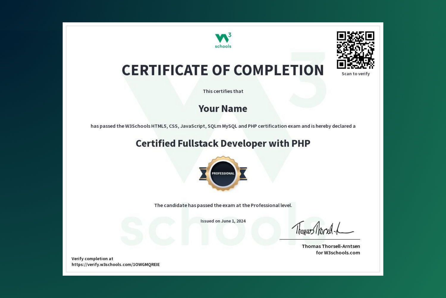 Get a Full Stack Developer with PHP certificate