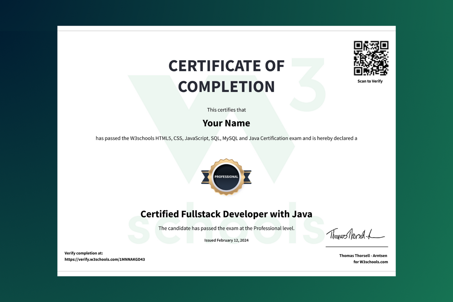 Get a Full Stack Developer with Java certificate