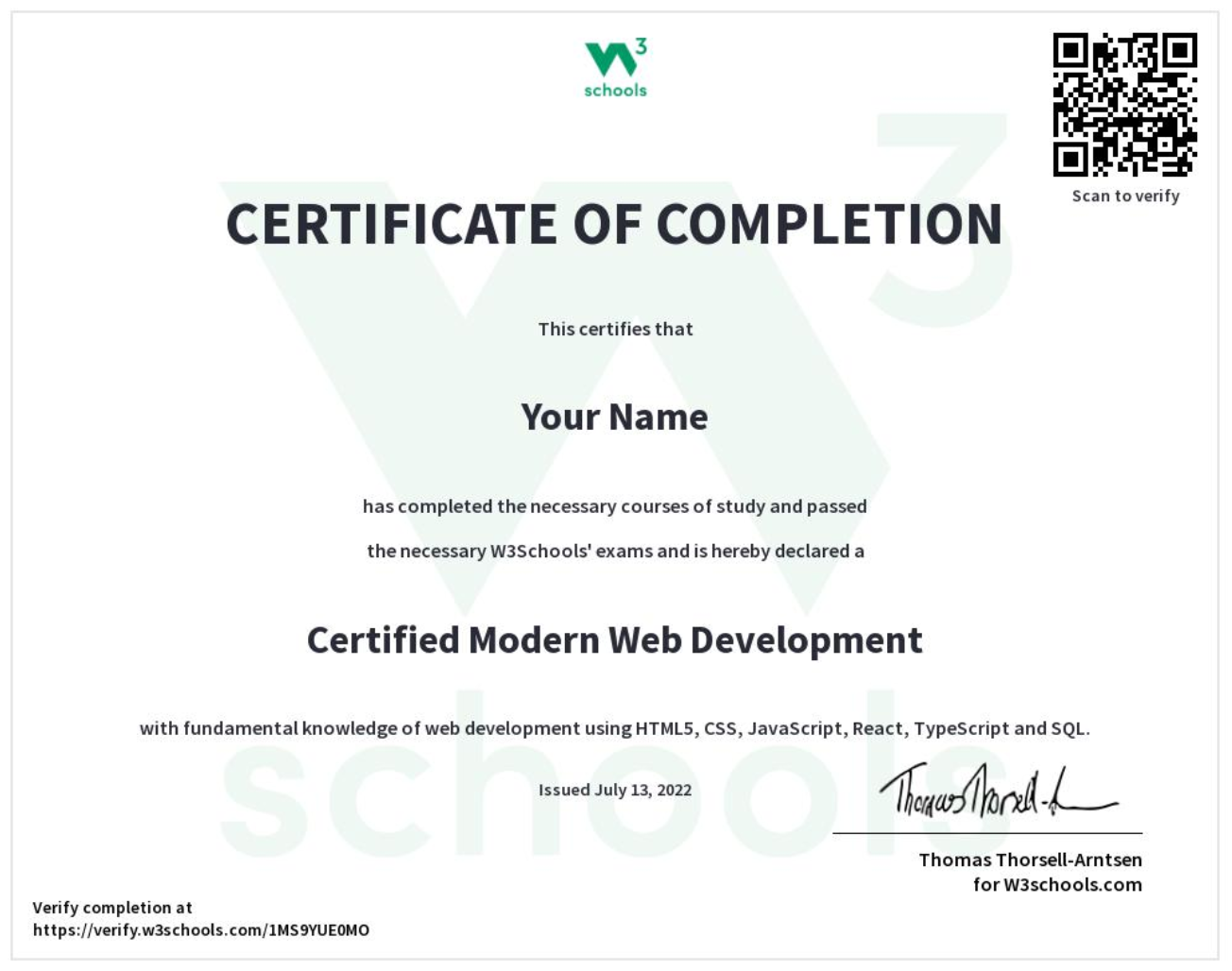 Why get a W3Schools Certificate?