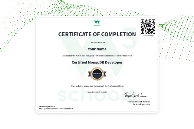 MongoDB Certification Exam — W3Schools.com