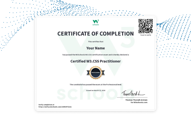 W3.CSS Certification Exam