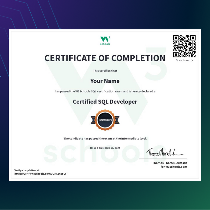 Learn SQL — W3Schools.com