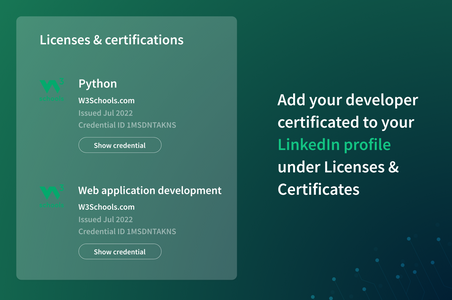 MySQL Certificate — W3Schools.com